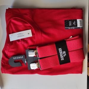 T-shirt and suspenders